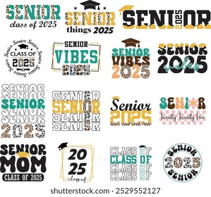 Senior 2025 Graduación EPS Paquete Graduado 2025 Paquete, clase de 2025, High School University 2025