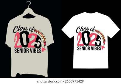 Sênior 2025 T-Shirt Graduação, Sênior Retro Shirts, Classe de 2025 Camisa, Classe de 2025 Senior Vibes 