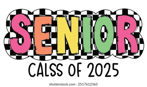 Senior 2025,  Retro Graduation PNG,Class of 2025 