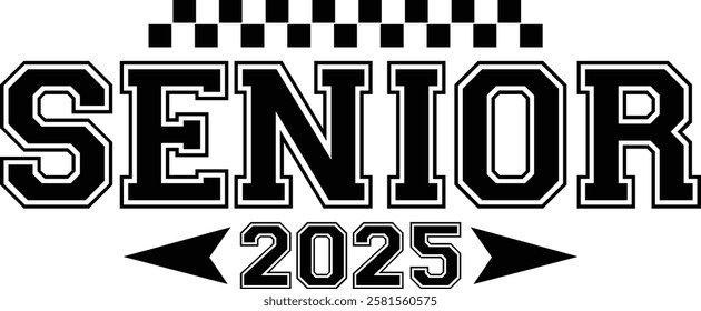 senior 2025 t shirt design vector