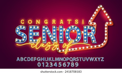 Senior 2025 - Typography. blck text isolated white background. Vector illustration of a graduating class of 2023.