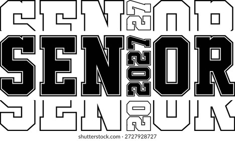 Sênior 2026 Bold Varsity Tipografia Design de graduação