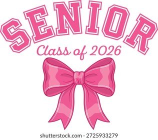 Vector Senior 2026 con Arco Rosa – Tipografía de Graduación