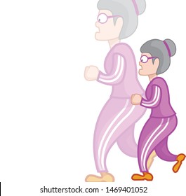 Senior adult walking in sweatshirt