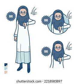 A senior arabic woman with Booing images.It's vector art so it's easy to edit.