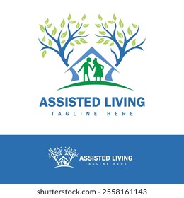 Senior assisted living logo design template.
