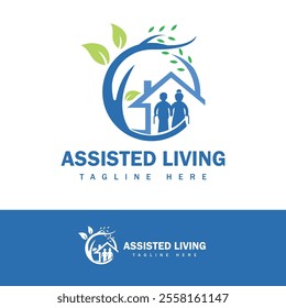 Senior assisted living logo design template.