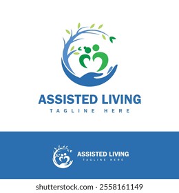 Senior assisted living logo design template.