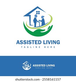 Senior assisted living logo design template.