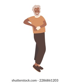 Senior Black Man with hand Fracture, Neck Injury