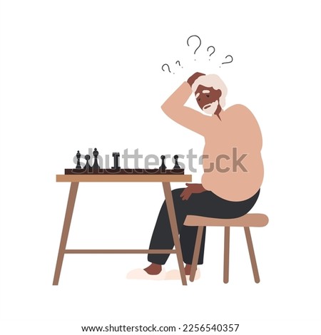 Senior black man thinking, forgetful pensive elderly people with Alzheimer, Dementia Disease. Confused Grandfather. Forget and trying remember. Troubled worried oldies. 