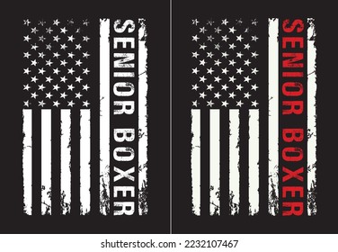 Senior Boxer T-Shirt Design Template
