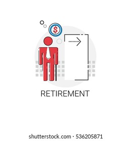 Senior Business Person Retirement Icon Vector Illustration