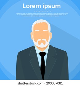 Senior Businessman Boss Business Owner Flat Profile Icon Male Portrait Vector Illustration