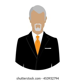 Senior Businessman Boss Owner Flat Profile Icon Male Portrait Vector Illustration. Avatar Flat Design