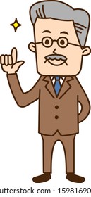 Senior businessman who came up with a good idea
