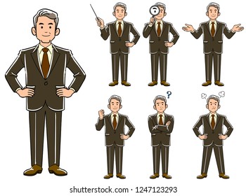 Senior businessman's pose _ 7 kinds of sets 2