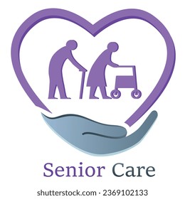 senior care, elderly care, nursing home - logo design