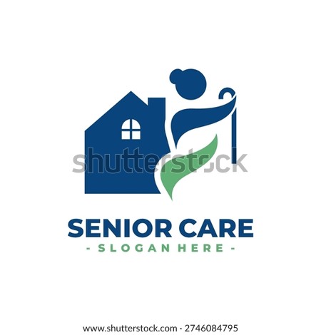 Senior Care Logo Design Vector. Concept of healthcare services, living assisted, airport services, and etc.