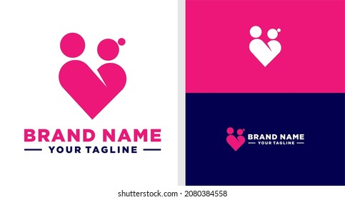 SENIOR CARE LOGO LOVE NEGATIVE SPACE EDITABLE