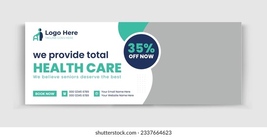 Senior Care timeline cover design template for your business ads promotion 