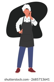 El chef principal causó una impresión positiva. Ilustración de stock