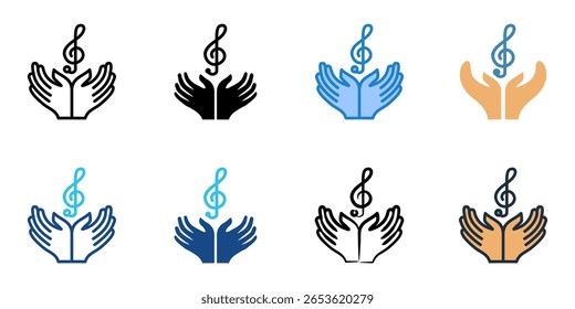 Conjunto de iconos de coros sénior colección de estilo múltiple 
