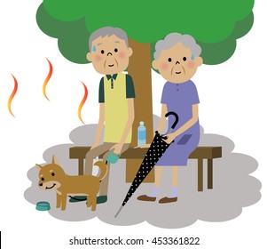 The senior citizen couple who takes a heat exhaustion measure
