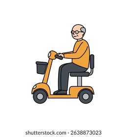 Senior Citizen Riding Mobility Scooter Enhanced Independence Active Lifestyle