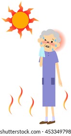 The senior citizen who seems to have heat exhaustion