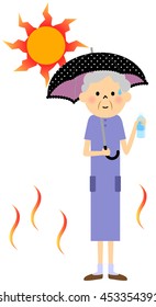 The senior citizen who takes a heat exhaustion measure