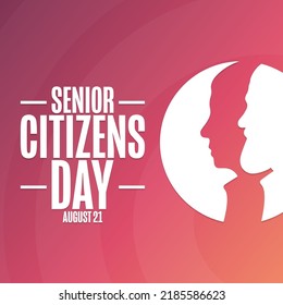 Senior Citizens Day. August 21. Holiday concept. Template for background, banner, card, poster with text inscription. Vector EPS10 illustration