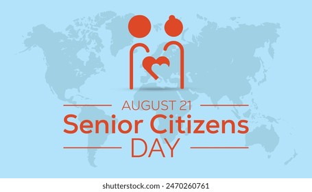 Senior Citizens Day is observed every year on August. banner design template Vector illustration background design.