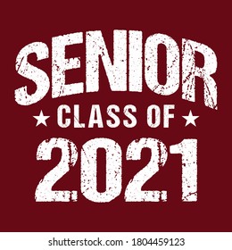 Senior Class Of 2021 Vector, T Shirt Design Dark Background