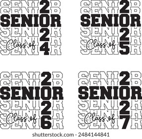 Senior-Klasse 2024, 2025, 2026, 2027, Paket, eps