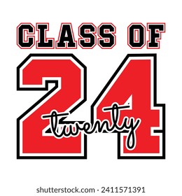 Senior class of 2024 design vector	