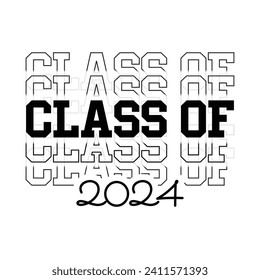 Senior class of 2024 design vector	