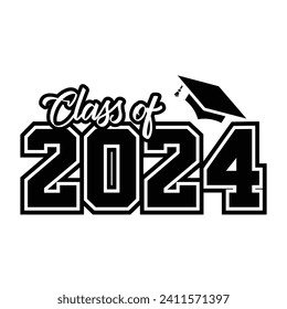 Senior class of 2024 design vector	