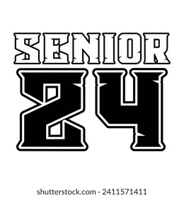 Senior class of 2024 design vector	