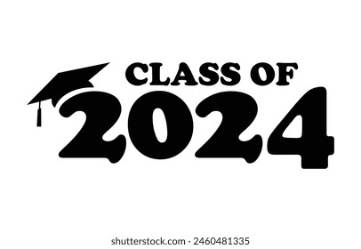 Senior class of 2024 design vector, class of 2024 design lettering 