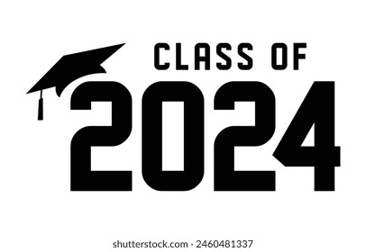 Senior class of 2024 design vector, class of 2024 design lettering 