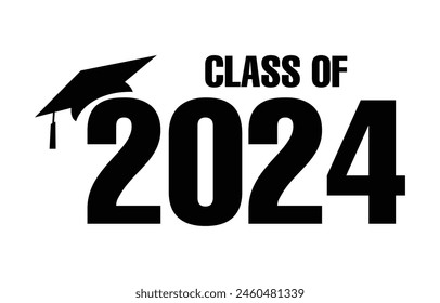 Senior class of 2024 design vector, class of 2024 design lettering 