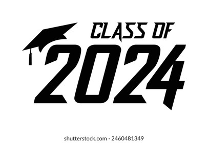 Senior class of 2024 design vector, class of 2024 design lettering 