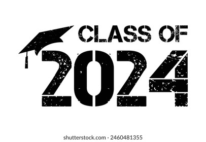 Senior class of 2024 design vector, class of 2024 design lettering 