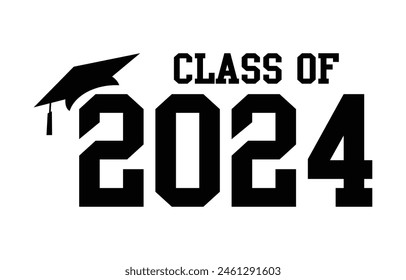 Senior class of 2024 design vector, class of 2024 design lettering 