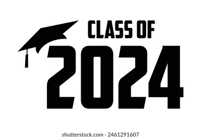 Senior class of 2024 design vector, class of 2024 design lettering 