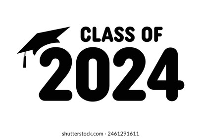 Senior class of 2024 design vector, class of 2024 design lettering 