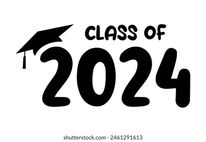 Senior class of 2024 design vector, class of 2024 design lettering 