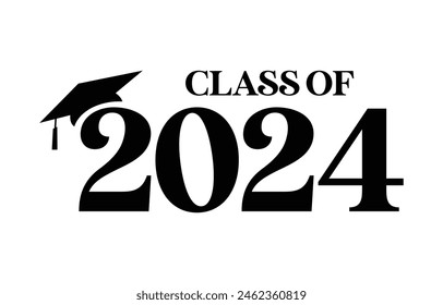 Senior class of 2024 design vector, class of 2024 design lettering 