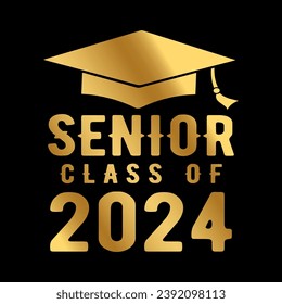 Senior Class of 2024 vector illustration, t shirt design.